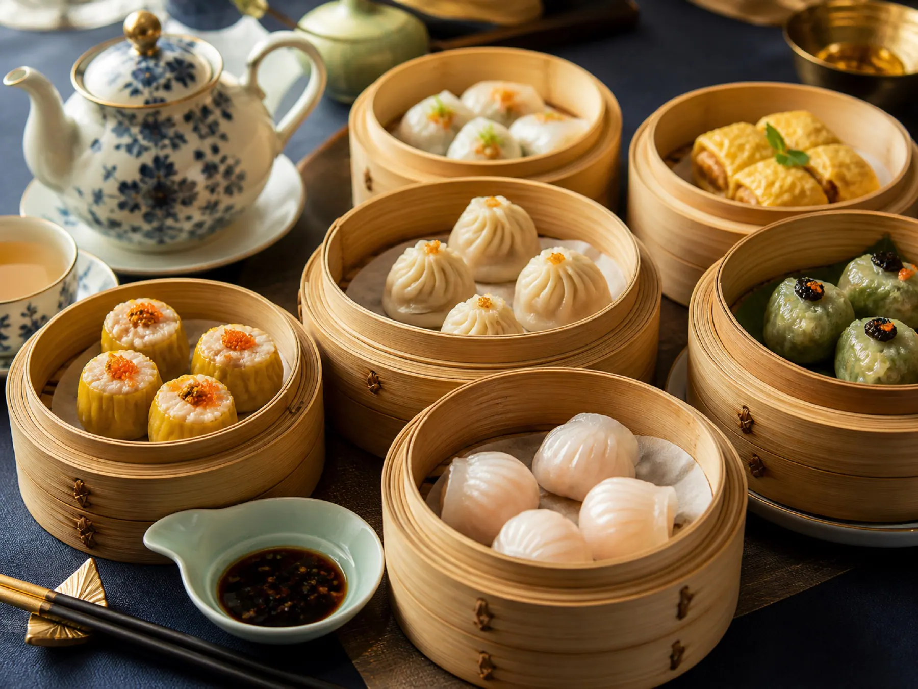 Luxury Cantonese dim sum and Chinese tea service